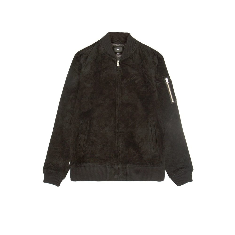 Obey black suede Clifton bomber jacket